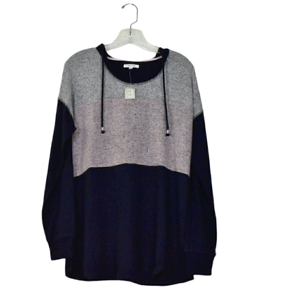 Maurices Long Sleeve Blue Color Block Hoodie Size M